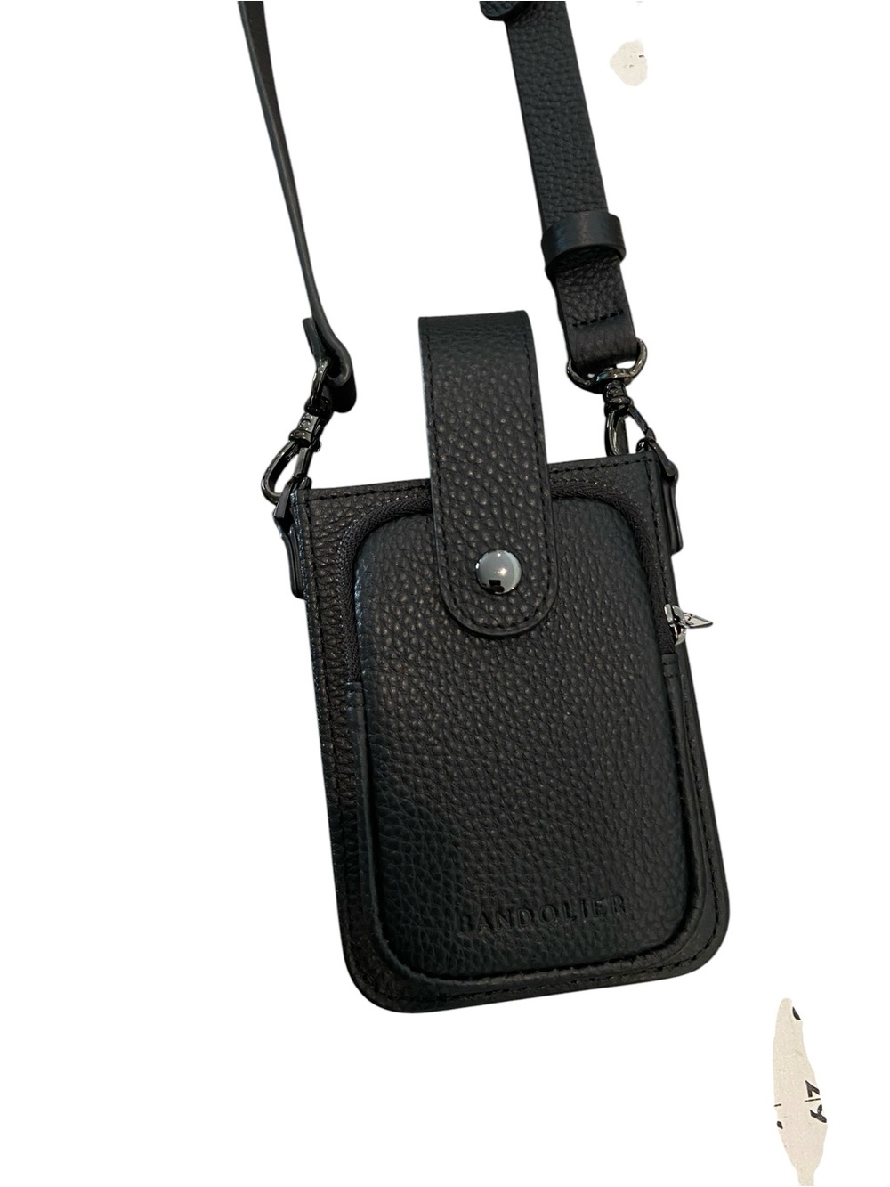 Bandolier Black Crossbody Phone Pouch